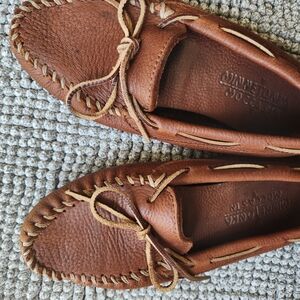 Minnetonka Brown Leather Moccasins